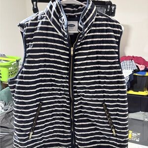 Old Navy Black and White Striped Vest